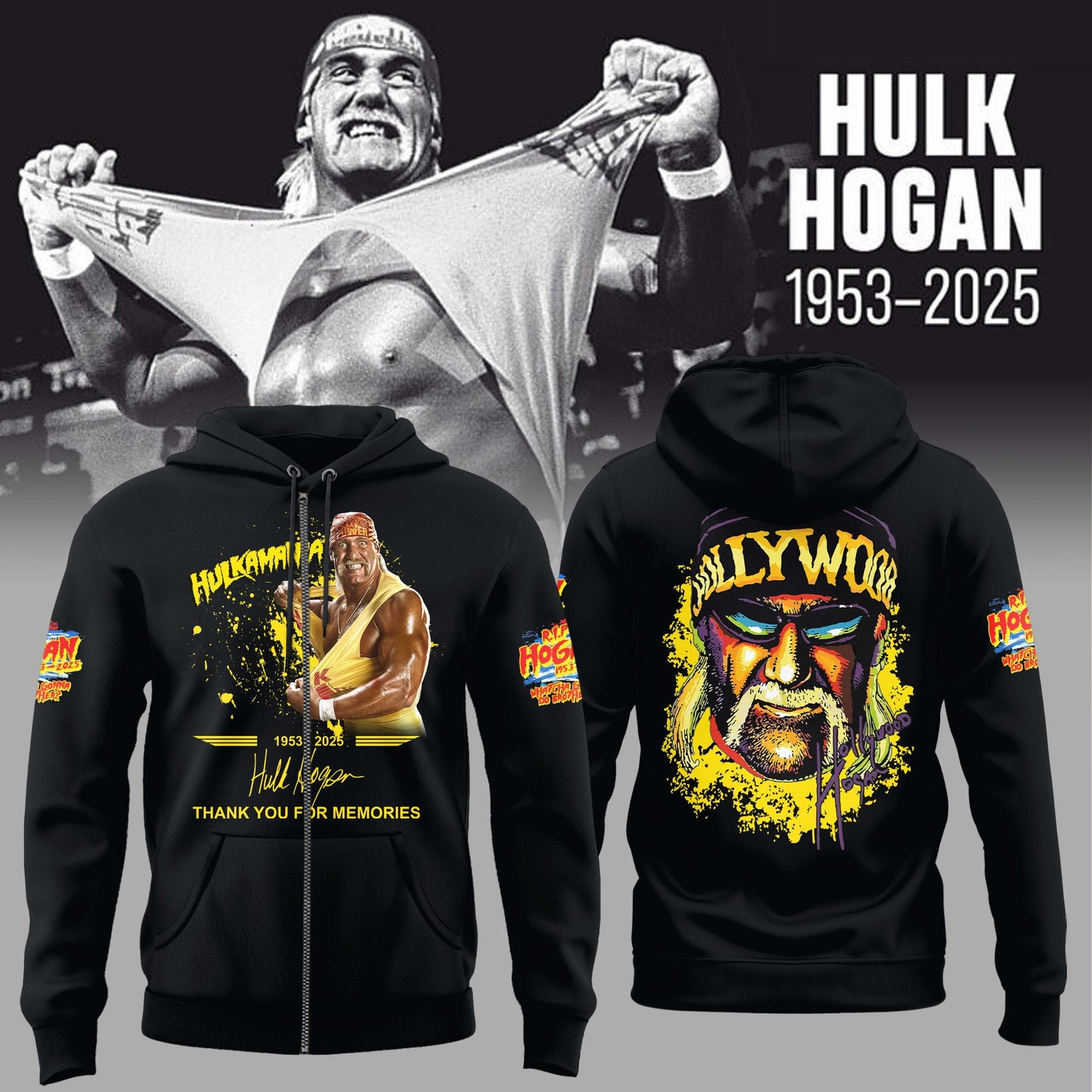 R.I.P Hulk Hogan – Thank You For The Memories Zip Hoodie