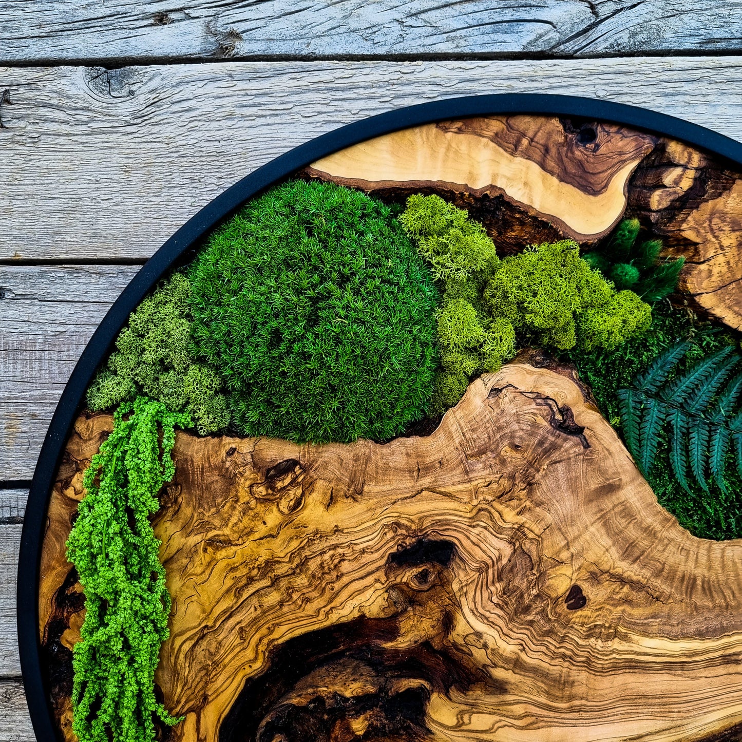 Bespoke Moss Wall Decor - Custom Made Moss Wood Wall Art - Preserved Moss Wall Decor - Wooden Wall Decor for Living Room - Christmas Gift
