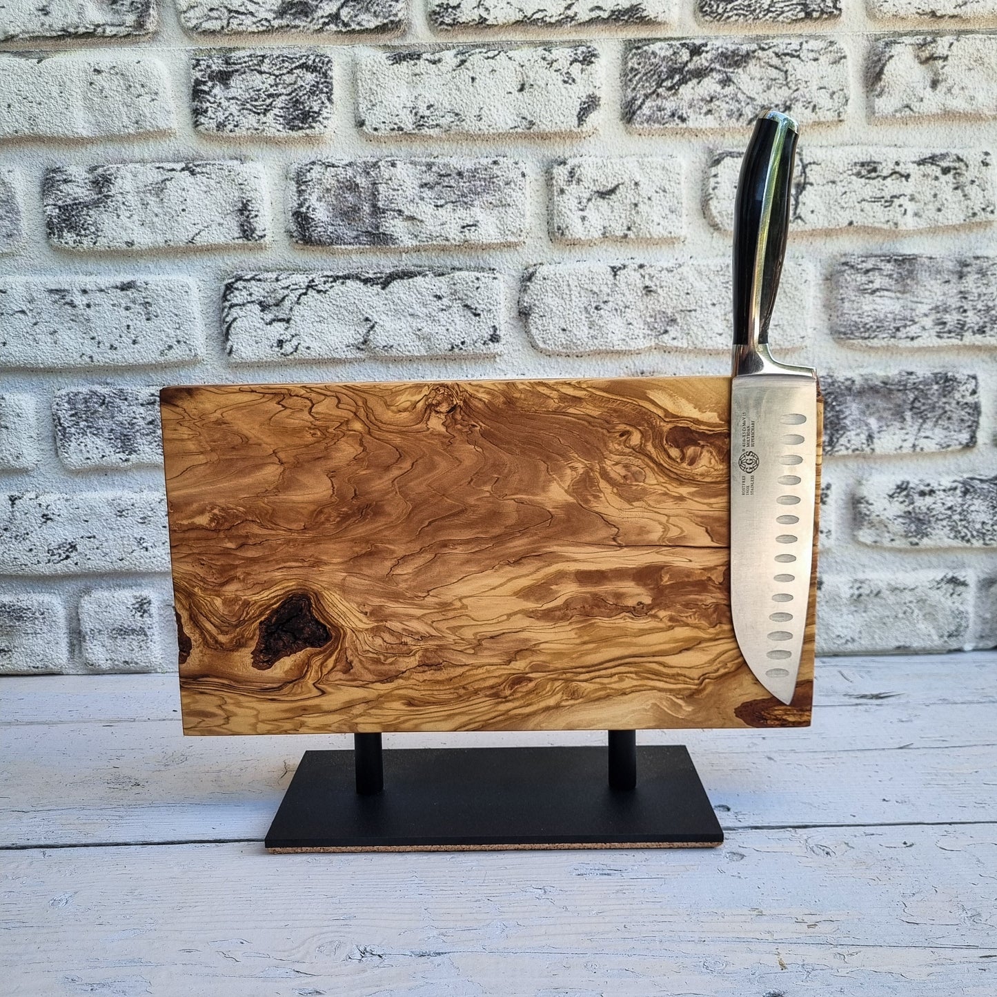 Magnetic Knife Rack, Olive Wood Knife Holder