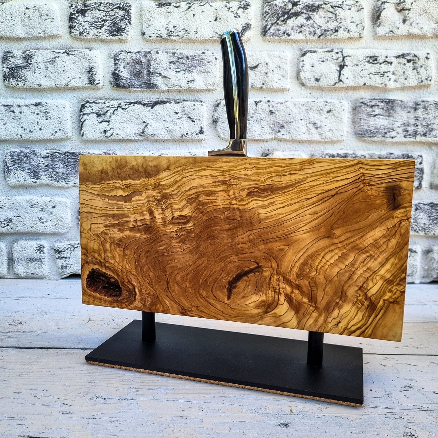 Magnetic Knife Rack, Olive Wood Knife Holder