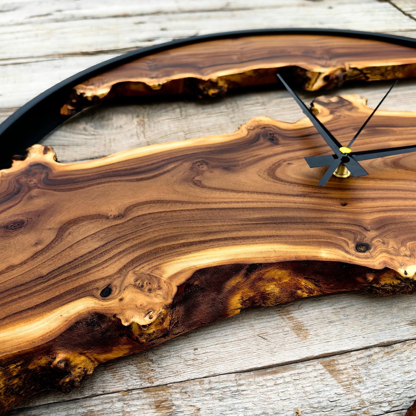 Custom Made Wood Wall Clock - Rustic & Unique Home Decor - Housewarming Gift Wall Clock - Metal Rustic Wooden Clock
