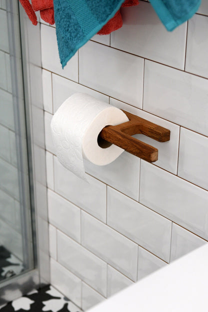 Minimalist Toilet Paper Holder, Handmade Bathroom Decor, Scandinavian Bathroom Decor, Modern Bathroom Accessories, Wood Toilet Paper Holder