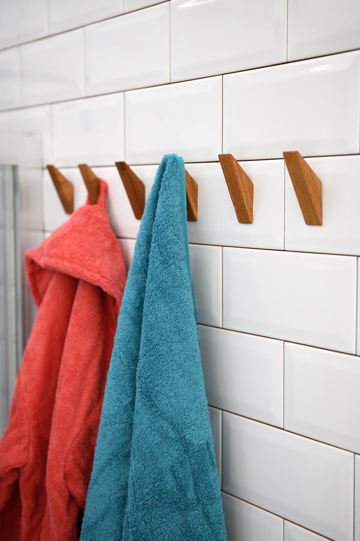 Minimalist Hooks For Wall, Handmade Wooden Towel Hooks, Modern Bathroom Wall Decor, Scandinavian Coat Hooks Wall Mount,Wall Hooks Decorative