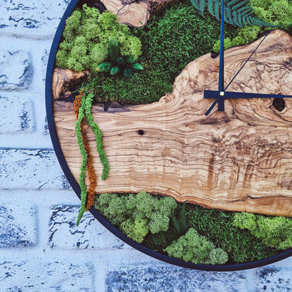 Moss Wall Clock-Made To Order Wood Wall Clock, Moss Clock For Wall, Wall Clock Decor, Custom Made Moss, Moss Wall Art, Christmas Gift