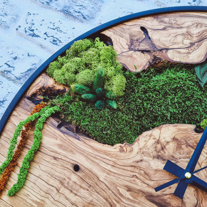 Moss Wall Clock-Made To Order Wood Wall Clock, Moss Clock For Wall, Wall Clock Decor, Custom Made Moss, Moss Wall Art, Christmas Gift