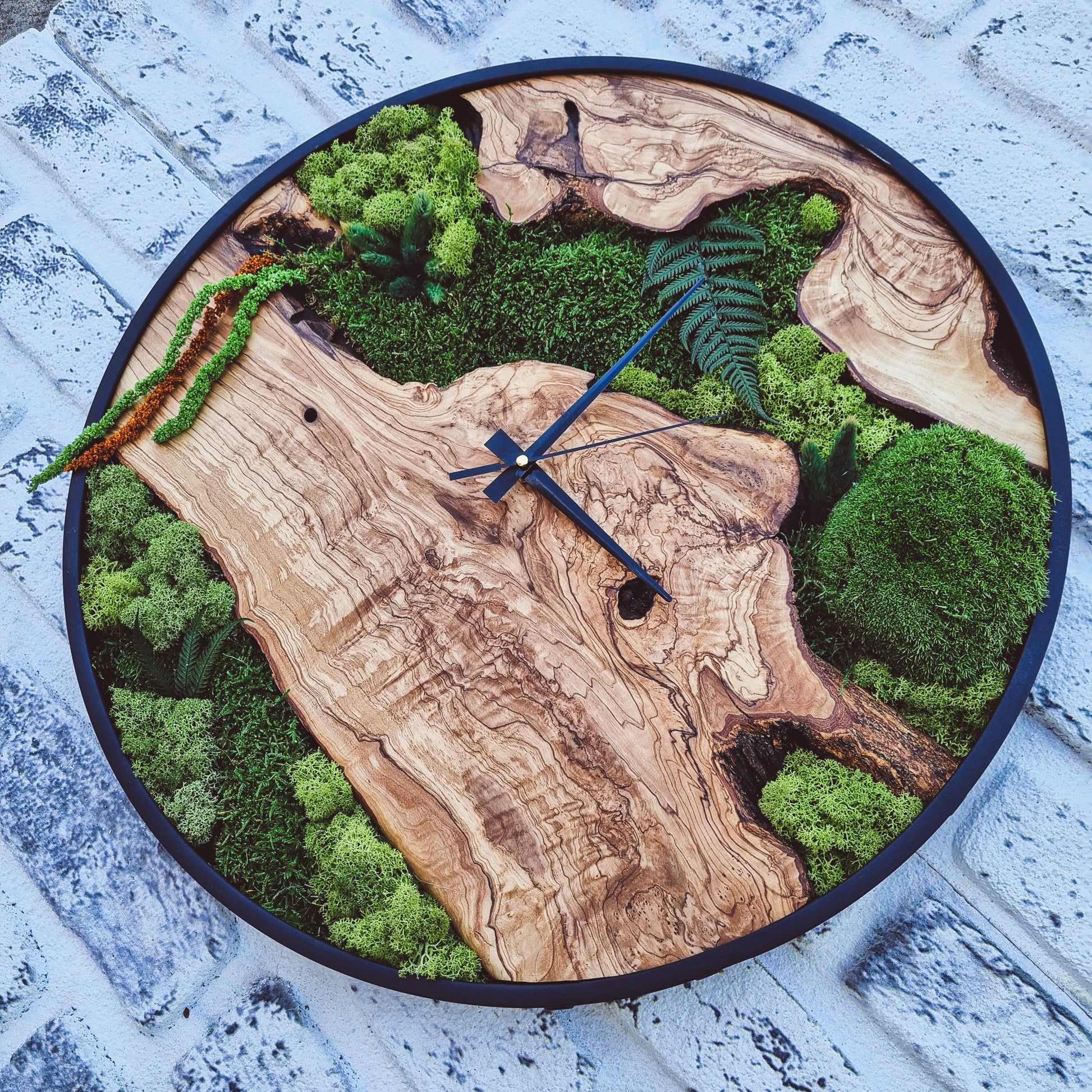 Moss Wall Clock-Made To Order Wood Wall Clock, Moss Clock For Wall, Wall Clock Decor, Custom Made Moss, Moss Wall Art, Christmas Gift