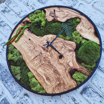 Moss Wall Clock-Made To Order Wood Wall Clock, Moss Clock For Wall, Wall Clock Decor, Custom Made Moss, Moss Wall Art, Christmas Gift