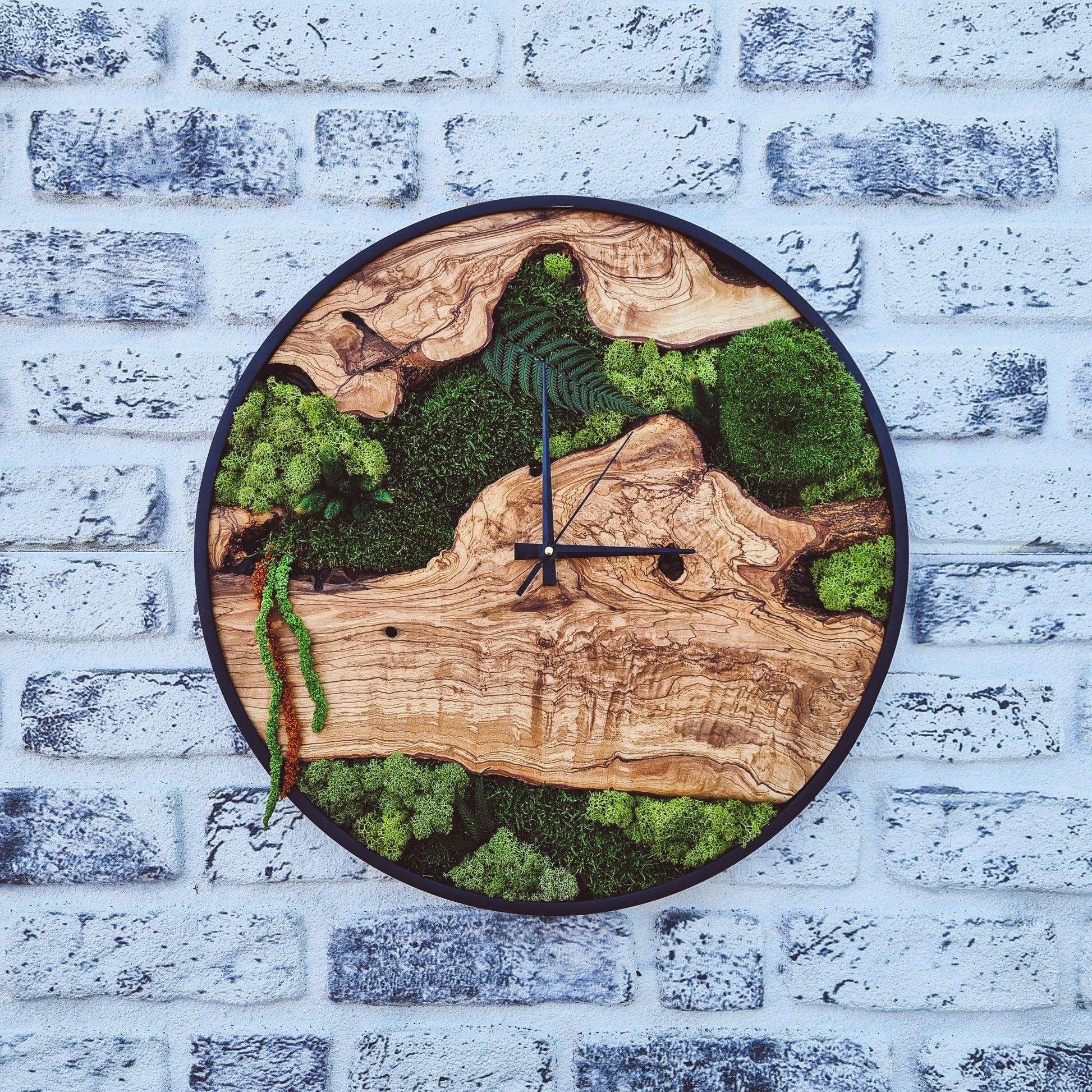 Moss Wall Clock-Made To Order Wood Wall Clock, Moss Clock For Wall, Wall Clock Decor, Custom Made Moss, Moss Wall Art, Christmas Gift