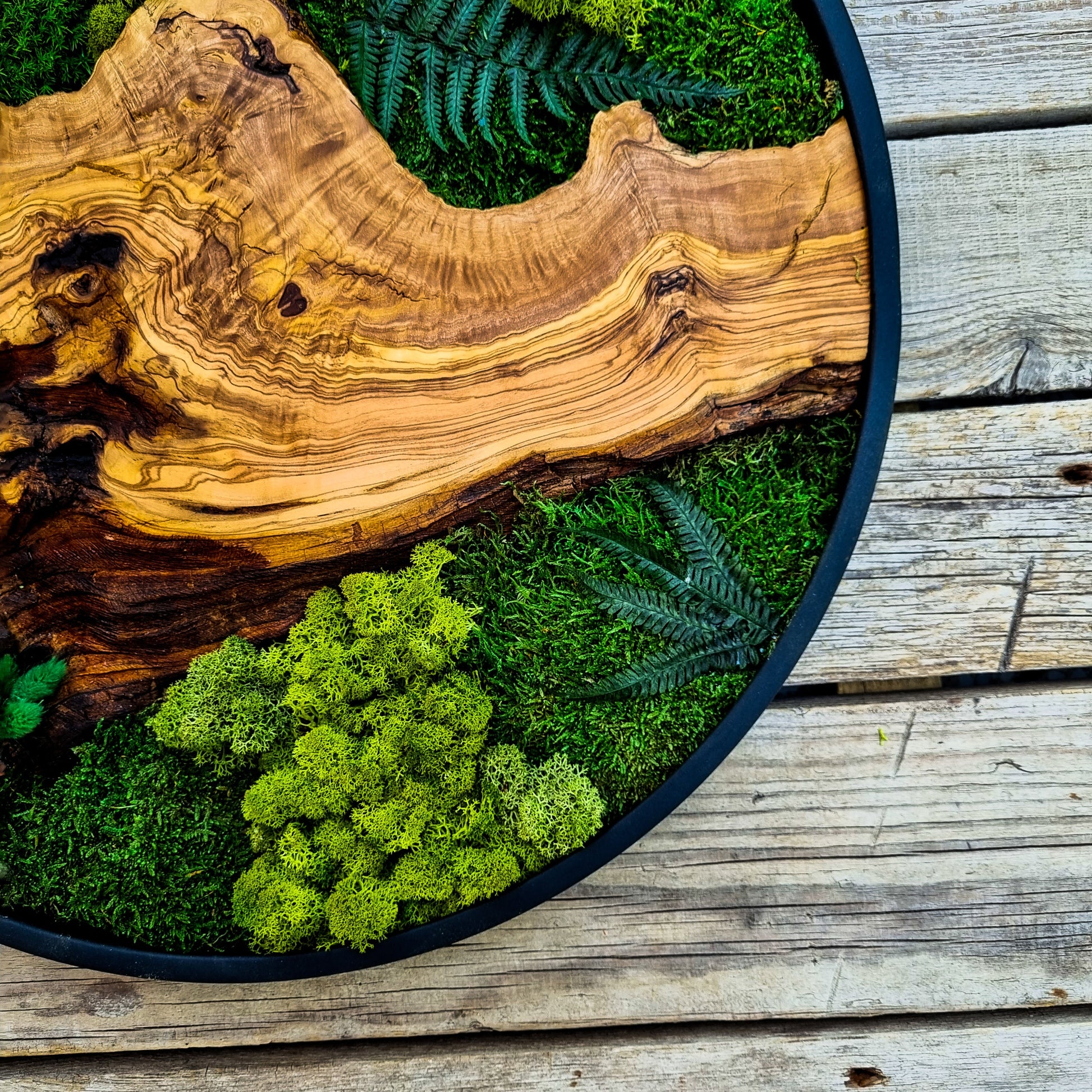 Bespoke Moss Wall Decor - Custom Made Moss Wood Wall Art - Preserved Moss Wall Decor - Wooden Wall Decor for Living Room - Christmas Gift
