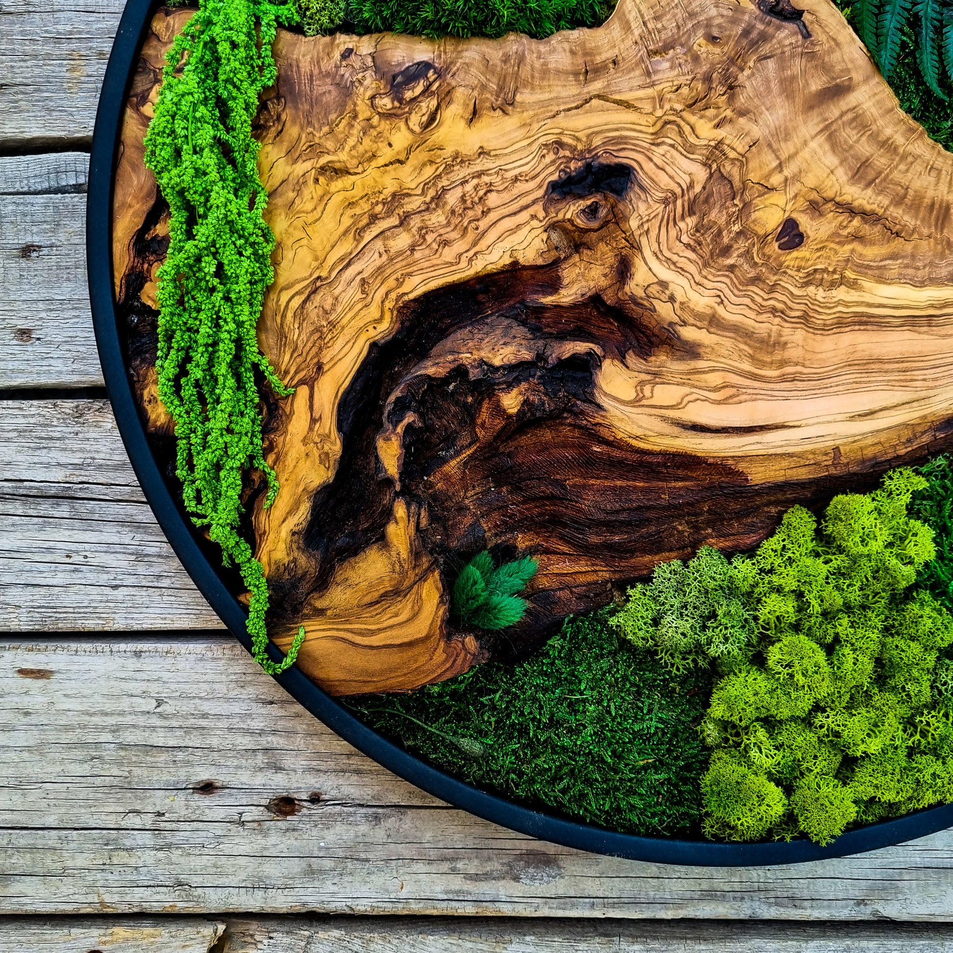 Bespoke Moss Wall Decor - Custom Made Moss Wood Wall Art - Preserved Moss Wall Decor - Wooden Wall Decor for Living Room - Christmas Gift