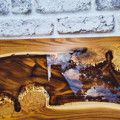 Resin Wooden Wall Decor, Home Decor Wall Art For Living Room, Epoxy Wall Decor Living Room, Aesthetic Boho Wall Decor