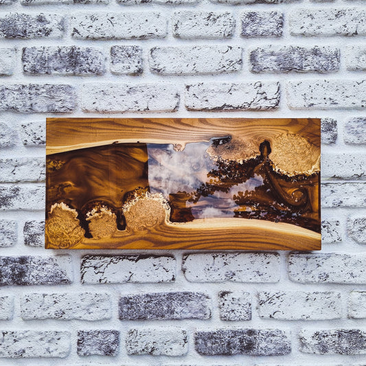 Resin Wooden Wall Decor, Home Decor Wall Art For Living Room, Epoxy Wall Decor Living Room, Aesthetic Boho Wall Decor