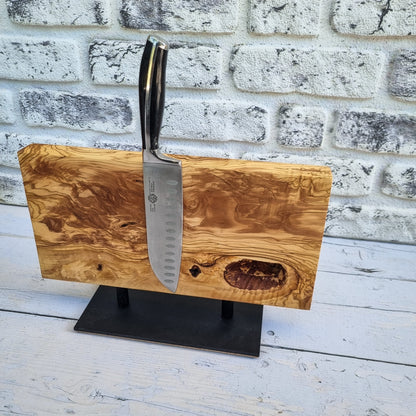 Magnetic Knife Rack, Olive Wood Knife Holder