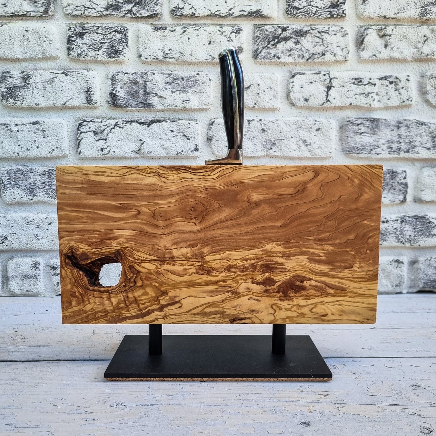 Magnetic Knife Rack, Olive Wood Knife Holder