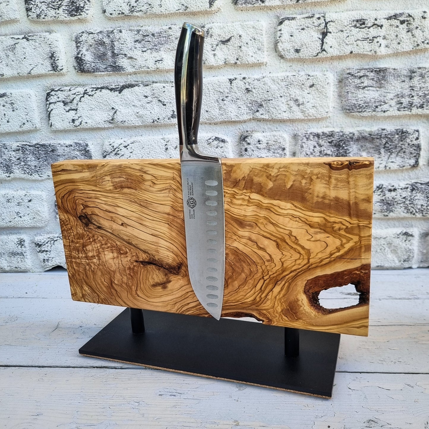 Magnetic Knife Rack, Olive Wood Knife Holder
