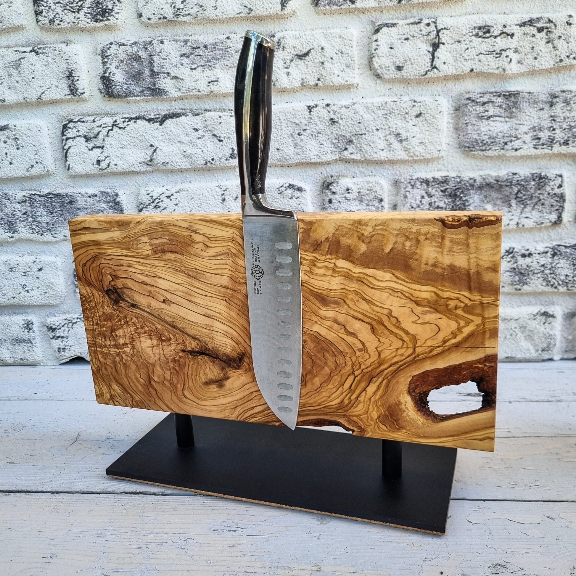 Magnetic Knife Rack, Olive Wood Knife Holder