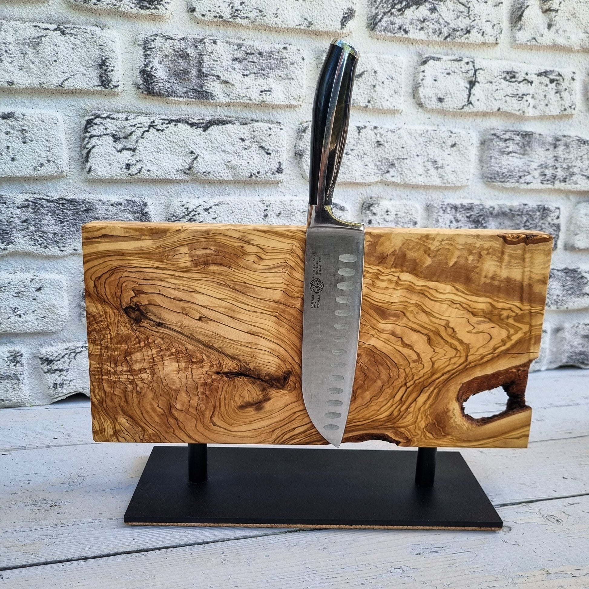 Magnetic Knife Rack, Olive Wood Knife Holder