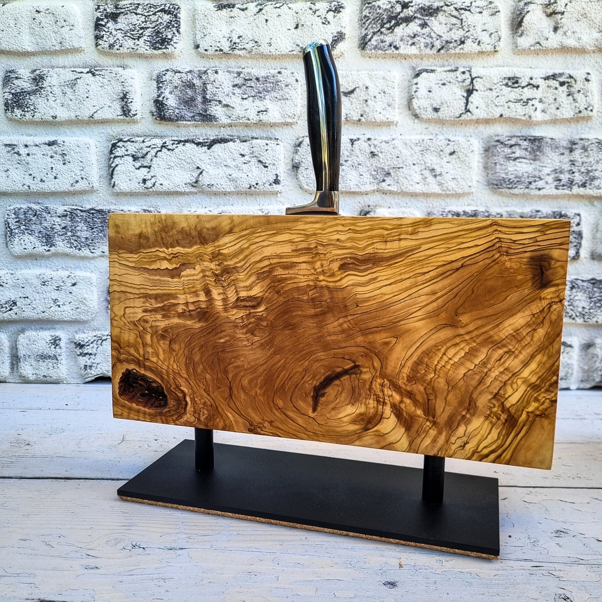Magnetic Knife Rack, Olive Wood Knife Holder