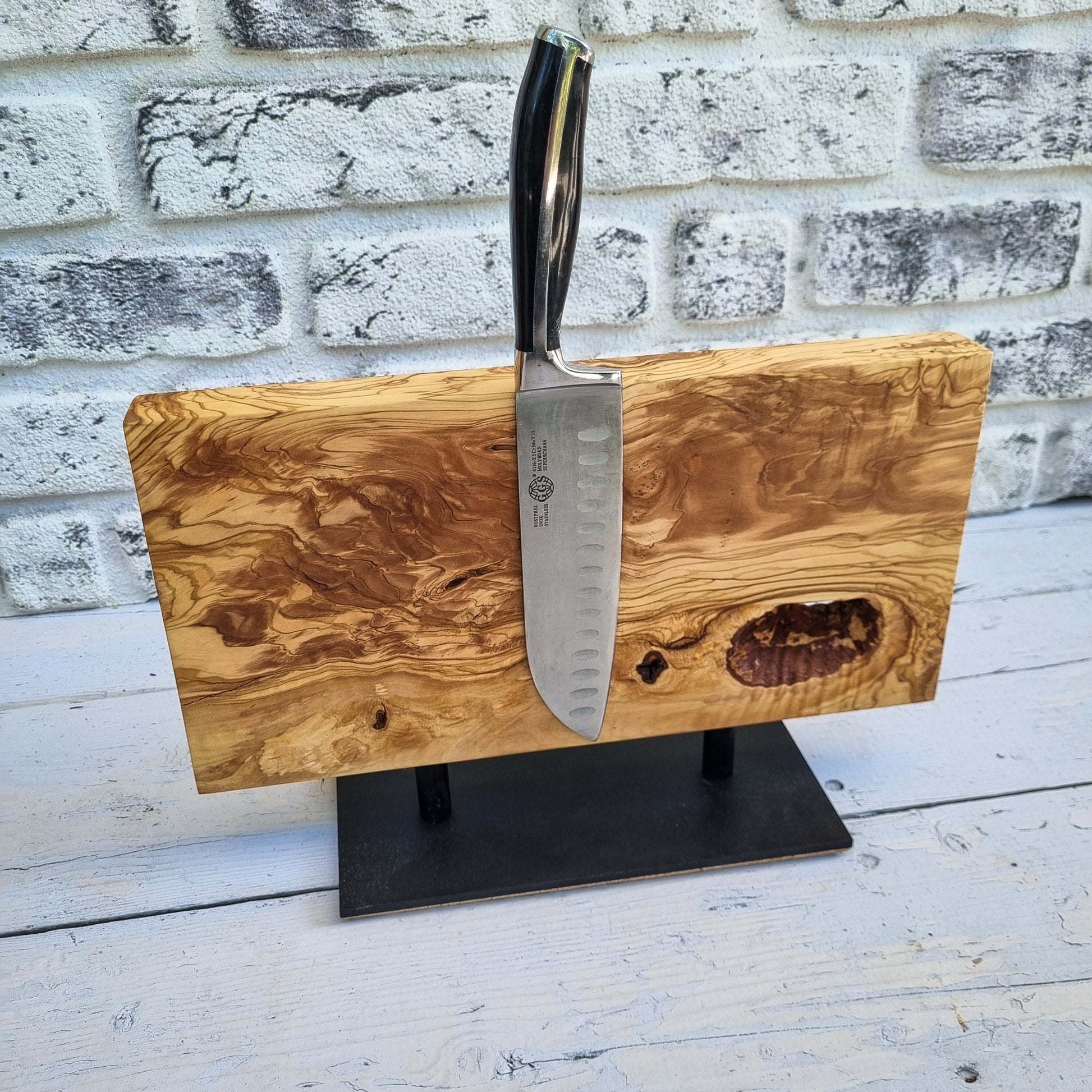 Magnetic Knife Rack, Olive Wood Knife Holder