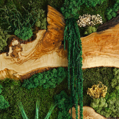 Moss Wall Decor, Moss & Wood Wall Art, Preserved Moss Decor