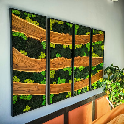 Moss Wall Decor, Moss Wall Art, Silverberry Wood & Preserved Moss