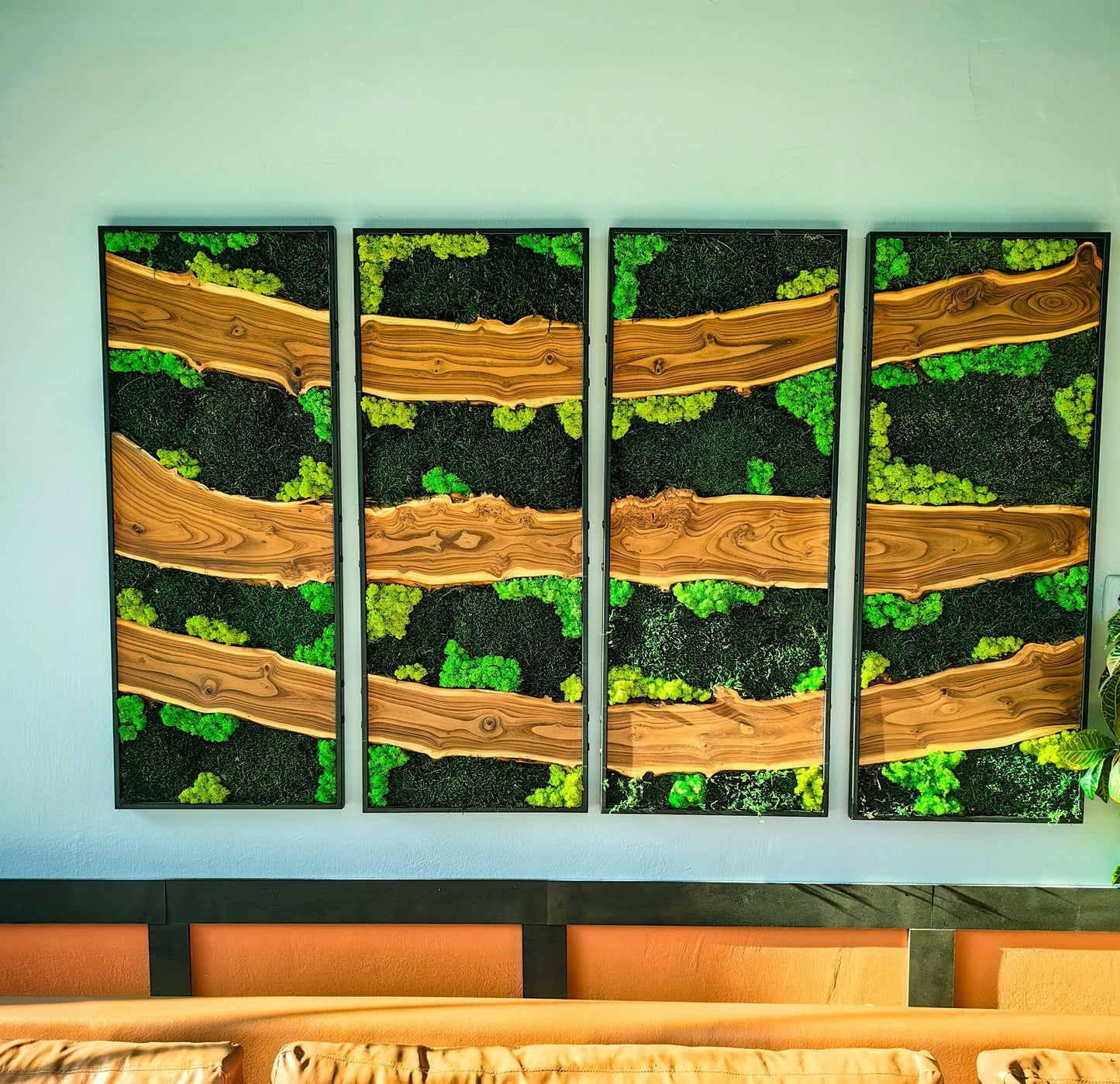 Moss Wall Decor, Moss Wall Art, Silverberry Wood & Preserved Moss