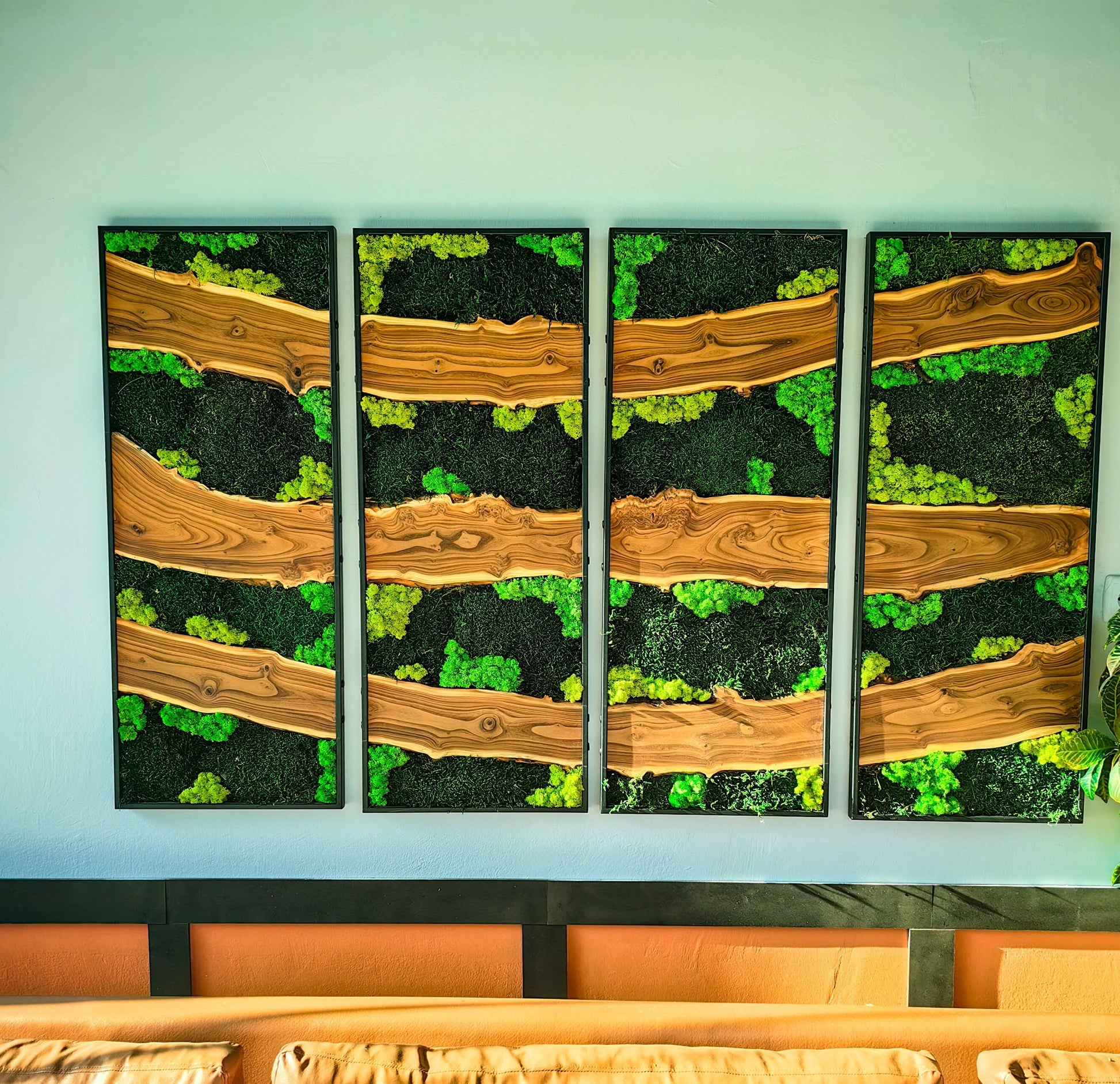 Moss Wall Decor, Moss Wall Art, Silverberry Wood & Preserved Moss