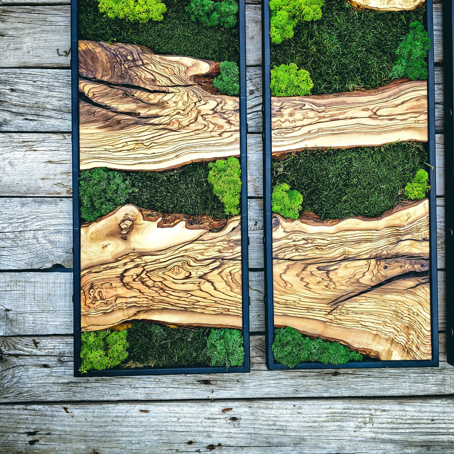 Moss Wall Decor, Moss Art Wall Decor, Olive Wood and Moss Wall Art