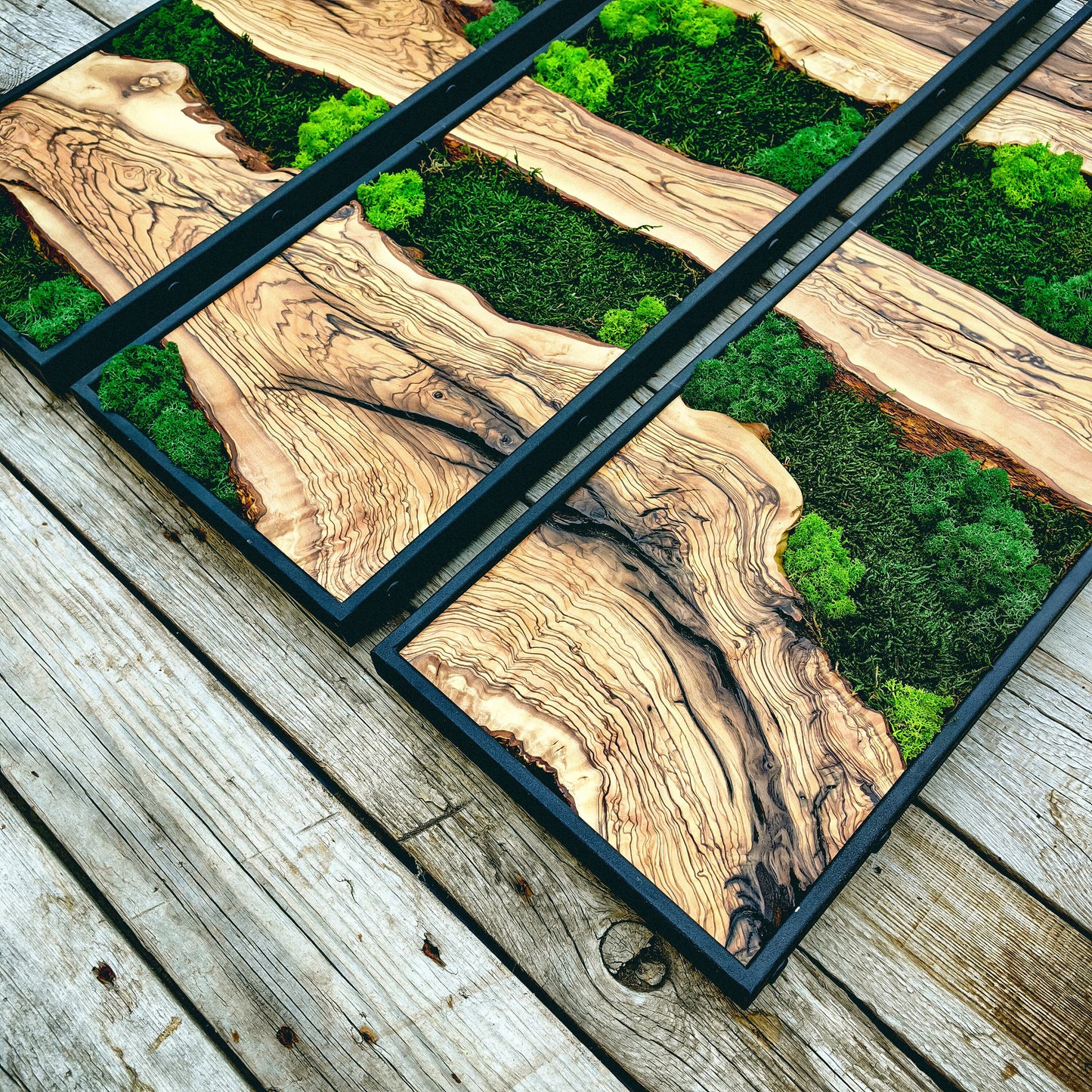 Moss Wall Decor, Moss Art Wall Decor, Olive Wood and Moss Wall Art