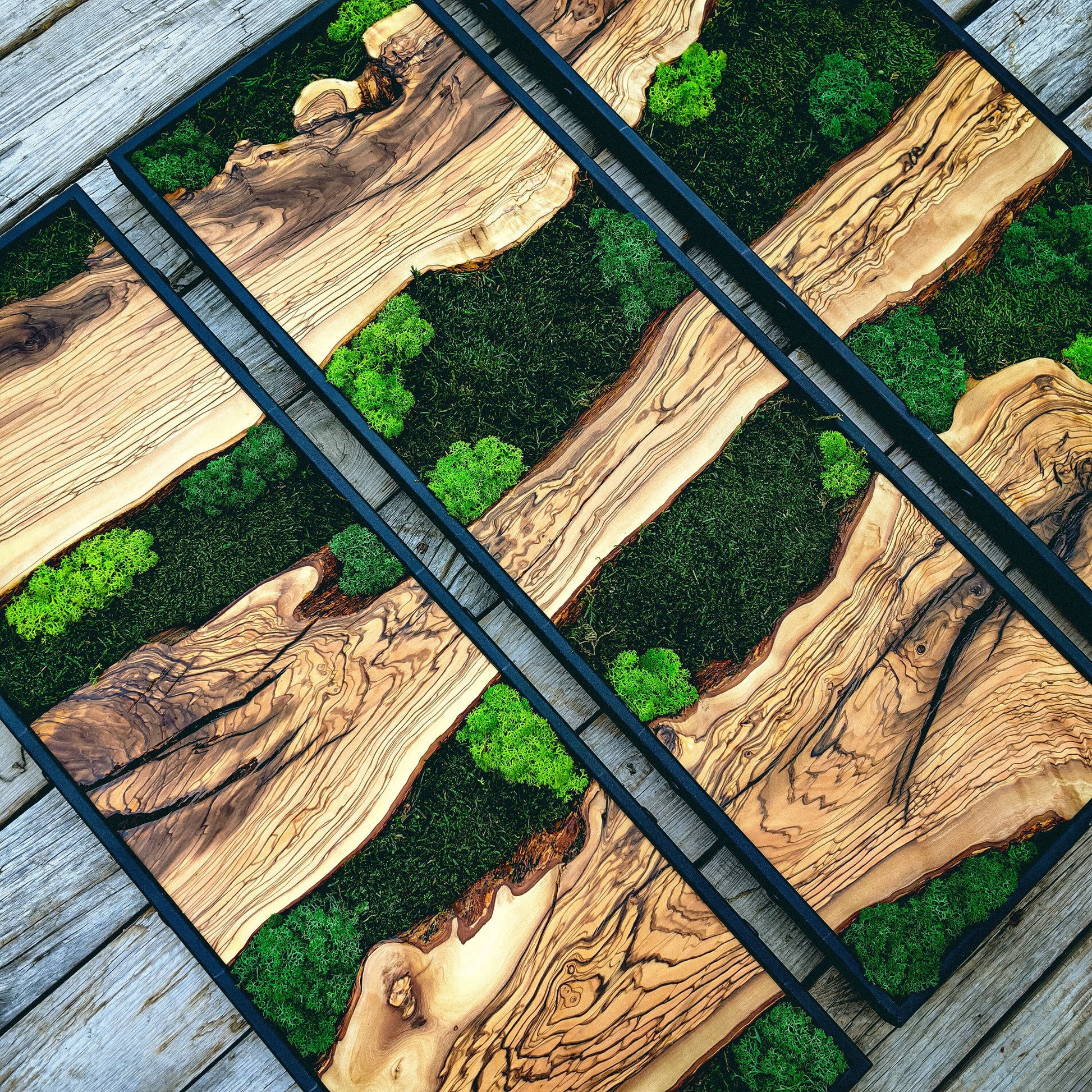 Moss Wall Decor, Moss Art Wall Decor, Olive Wood and Moss Wall Art