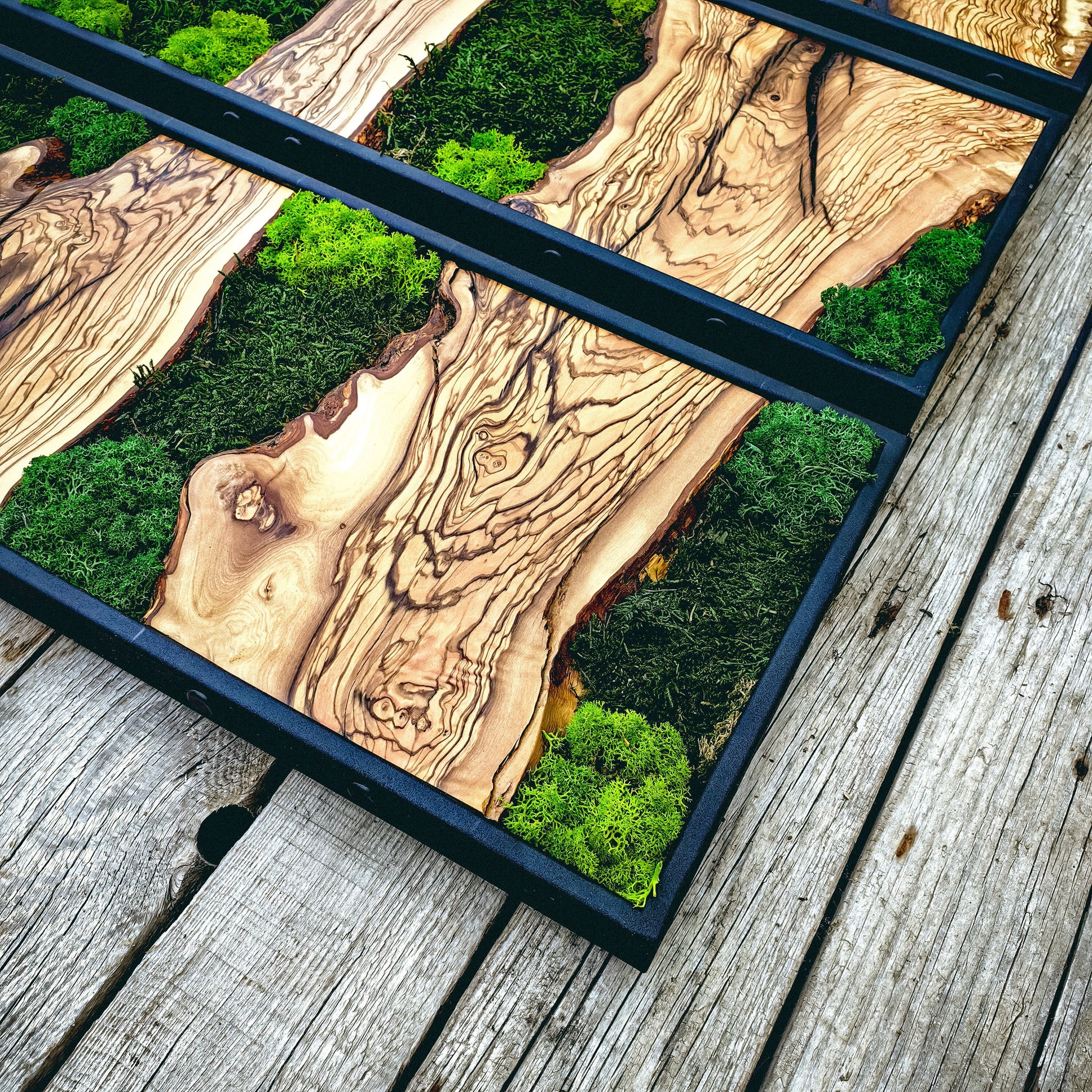 Moss Wall Decor, Moss Art Wall Decor, Olive Wood and Moss Wall Art