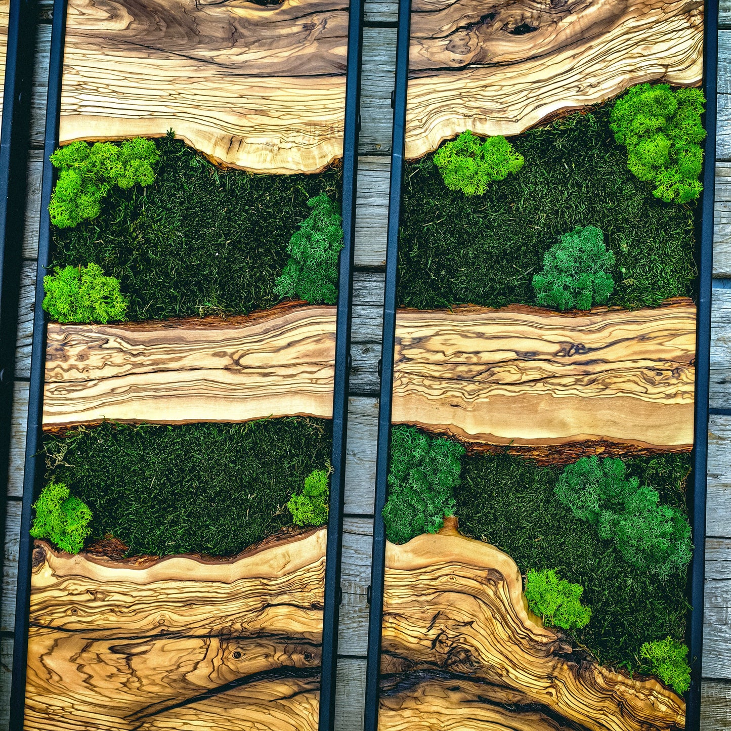 Moss Wall Decor, Moss Art Wall Decor, Olive Wood and Moss Wall Art