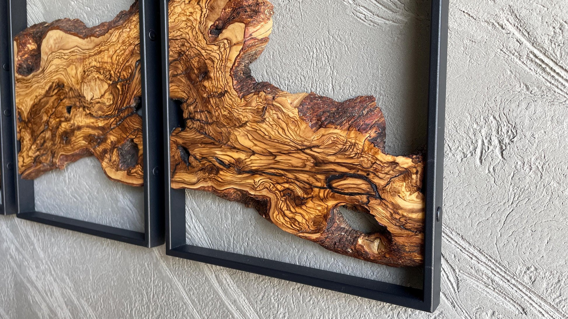 Olive Wood Wall Art Collection – 3 Piece Wood Wall Decor Set for Stylish Home Decor, Rustic Wall Art, Nature-Inspired Design