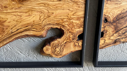 Olive Wood Wall Art Collection – 3 Piece Wood Wall Decor Set for Stylish Home Decor, Rustic Wall Art, Nature-Inspired Design