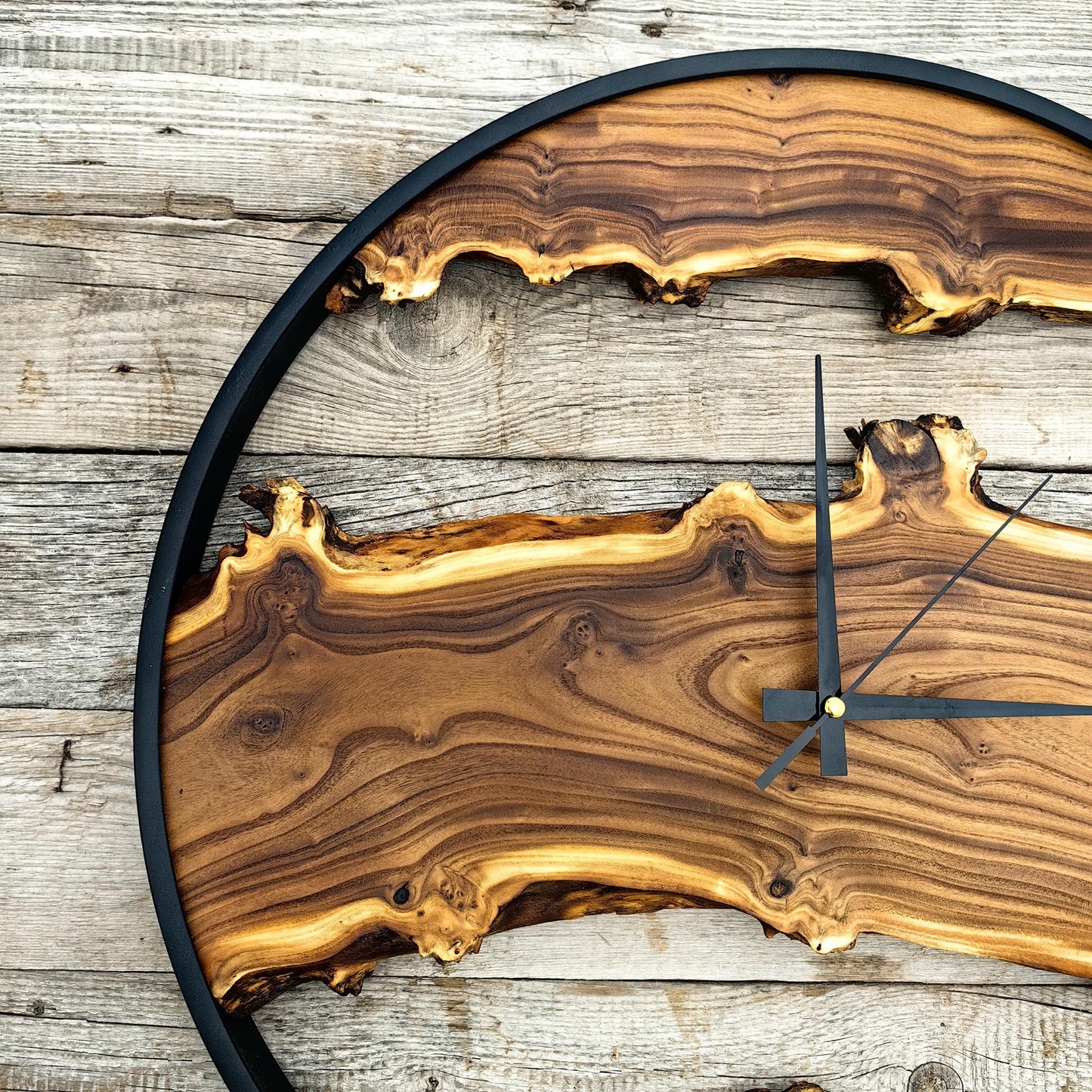 Custom Made Wood Wall Clock - Rustic & Unique Home Decor - Housewarming Gift Wall Clock - Metal Rustic Wooden Clock