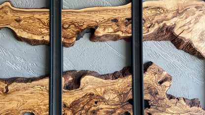 Olive Wood Wall Art Collection – 3 Piece Wood Wall Decor Set for Stylish Home Decor, Rustic Wall Art, Nature-Inspired Design
