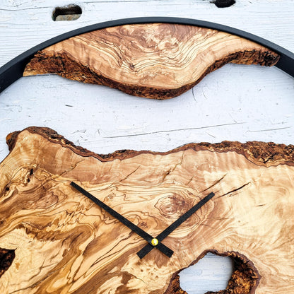 Large Wood Clock, Wood Wall Clock , Wood Clock , Wooden Wall Clock , Rustic Wall Clock , Farmhouse Clock, Unique Wall Clock